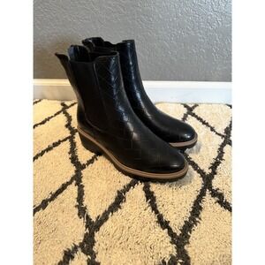 Pierre Dumas Quilted Leather Chelsea Boots Black Size 9 Brand New